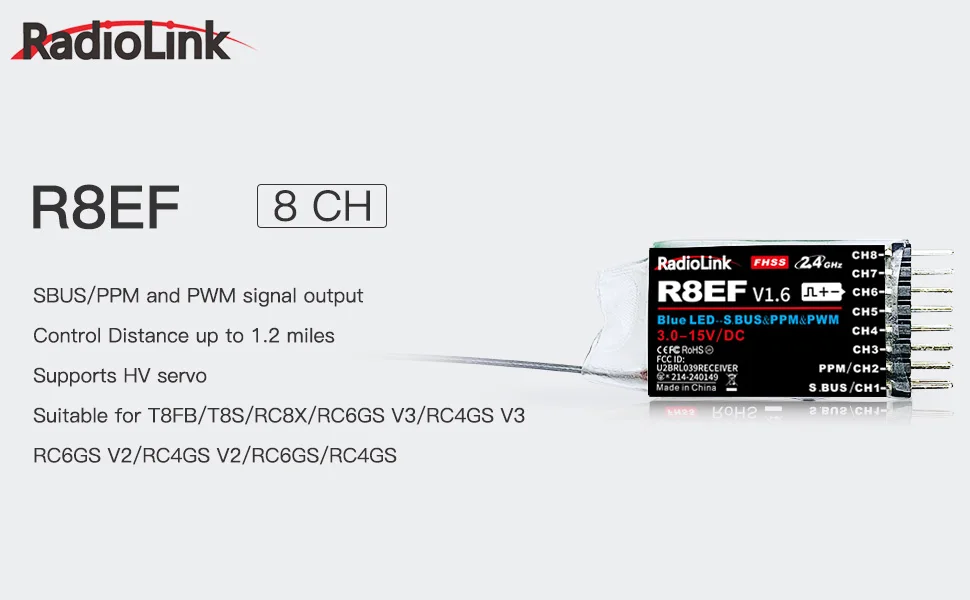 Receiver Sbus 8Ch - جهاز استقبال راديولينك R8EF بتردد 2.4