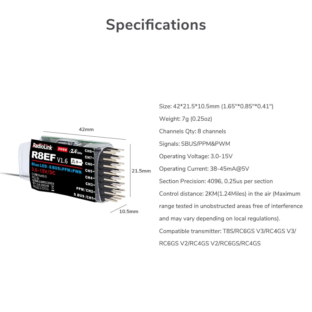 جهاز استقبال Radiolink R8EF 2. - مراجعة Receiver Sbus 8Ch وسعره