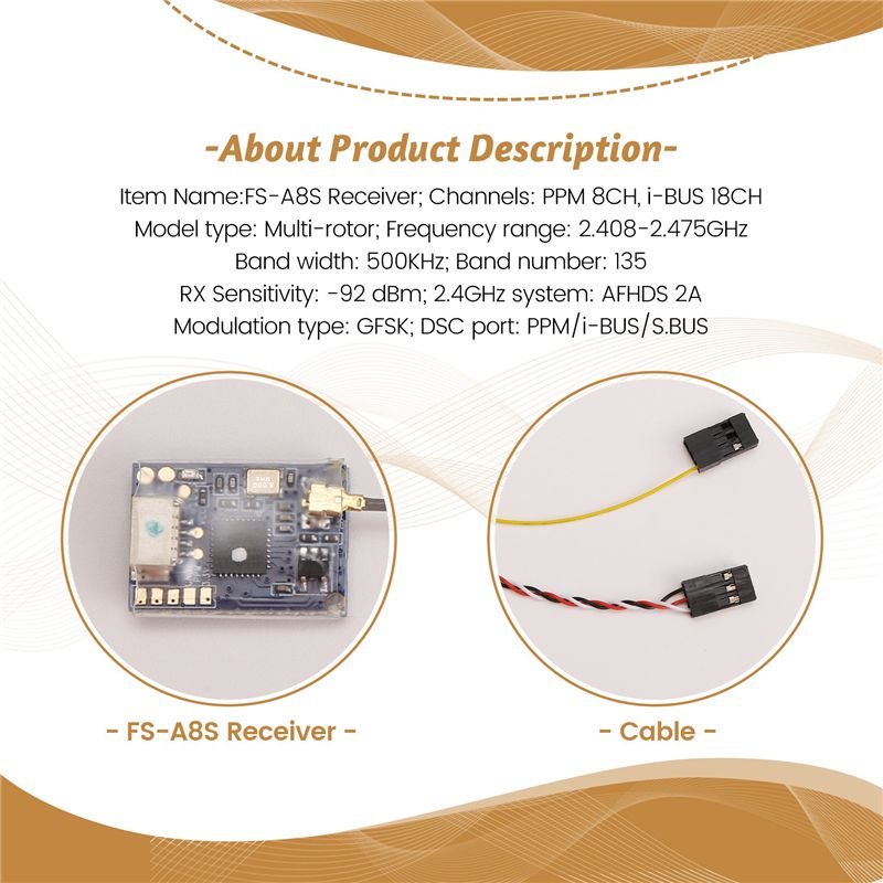 AS96- لجهاز FS-A8S 2.4G 8CH، ج - مراجعة Receiver Sbus 8Ch وسعره